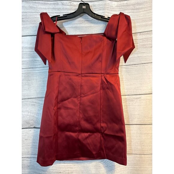NWT Loft Off-Shoulder Red Dress With Bow Detail Size 6 - Picture 2 of 4